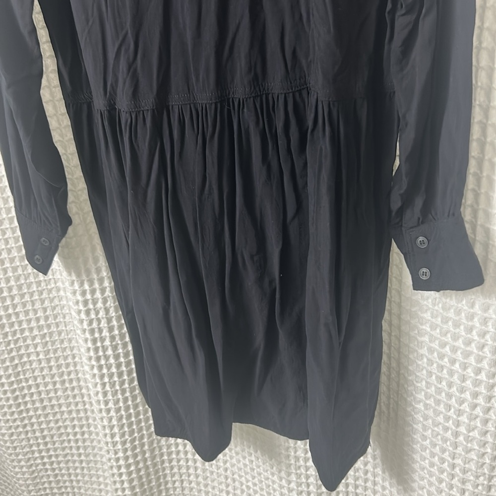 H&M L.O.G.G. Drop Waist Collared Black Dress Medium - Picture 11 of 11
